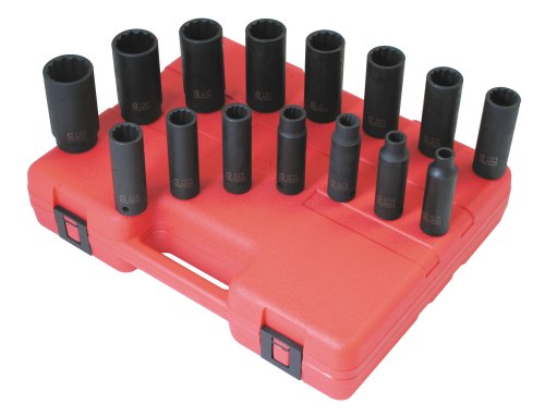 Sunex 2670 15 Piece 1/2" Drive Deep SAE 12 Point Impact Socket Set