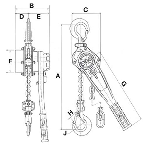 Jet 110507-3/4 Ton 10-Feet Lift Mini-Mite Ii Lever Chain Hoist-Super Heavy Duty - Manual Hoist - Proindustrialequipment
