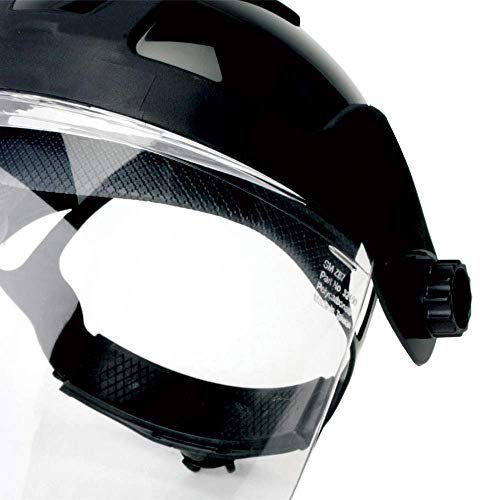 Sellstrom S32010 DP4 Standard Black Crown and Clear Anti-Fog Window Faceshield with Ratchet Headgear - Eye Protection - Proindustrialequipment