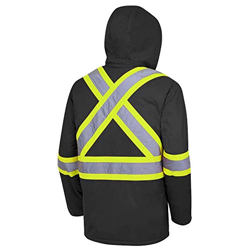 Pioneer Waterproof CSA High-Visibility Winter Safety Parka, 28º C Insulation, Multi-Pockets & Lightweight, Black, 2XL, V1150170-2XL - Clothing - Proindustrialequipment