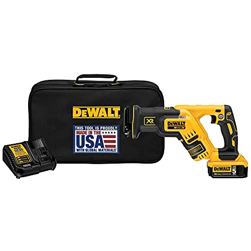 Sierra alternativa compacta DEWALT 20V MAX XR, 5.0 amperios hora, inalámbrica (DCS367P1)
