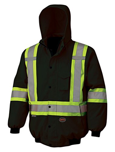 Pioneer V1120370-2XL Winter 6-in-1 Bomber Jacket - 100% Waterproof hi-viz Rainwear, Black, 2XL - Clothing - Proindustrialequipment