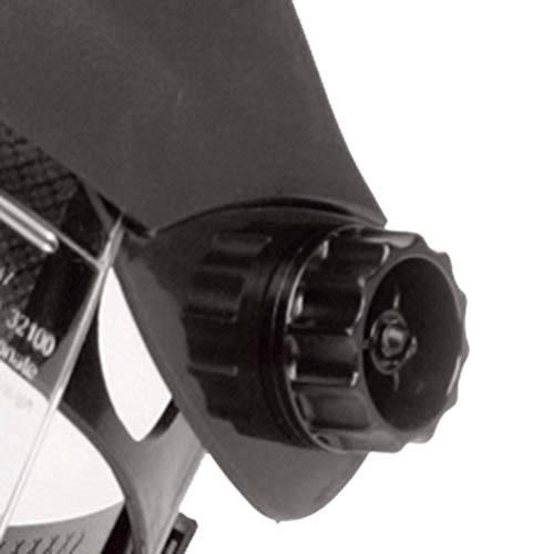 Sellstrom S32181 DP4 Multi-Purpose Black Crown and Clear Anti-Fog/Shade 8 IR Flip Front Window Faceshield with Ratchet Headgear - Eye Protection - Proindustrialequipment