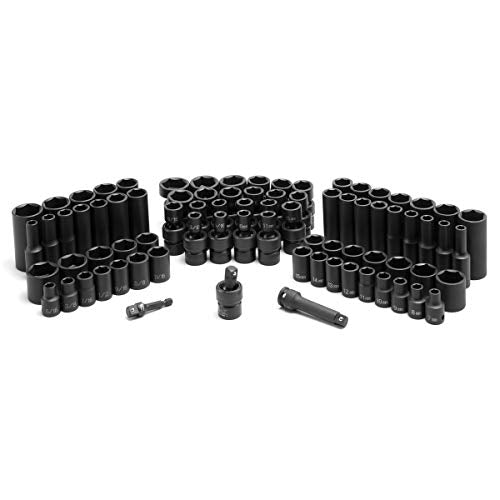 Juego de vasos maestros de 81 piezas con accionamiento de 3/8" y neumático gris (1281)