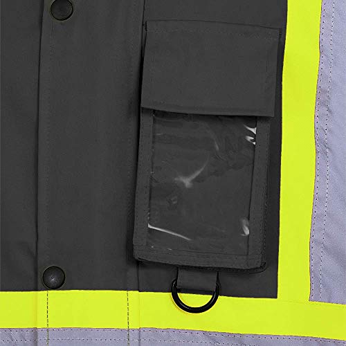 Pioneer Waterproof CSA High-Visibility Winter Safety Parka, 28º C Insulation, Multi-Pockets & Lightweight, Black, 2XL, V1150170-2XL - Clothing - Proindustrialequipment