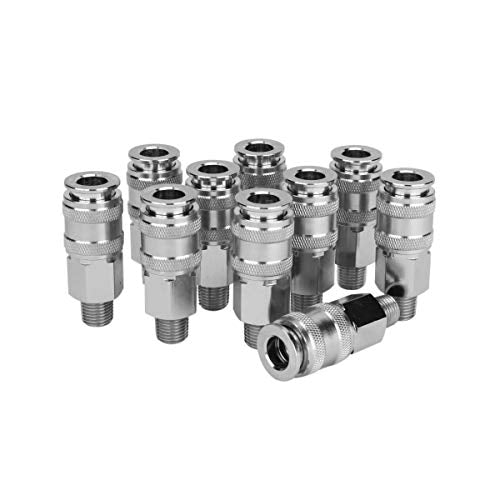 Milton Industries 744 5 in ONE Universal Quick-Connect Coupler, 1/4" MNPT - Box of 10