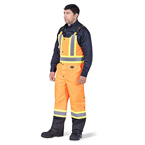 Pioneer V1120651-2XL Insulated Waterproof Work Overall - Easy Boot Access, Hi-Vis Bib Pants, Men, Orange, 2XL - Clothing - Proindustrialequipment