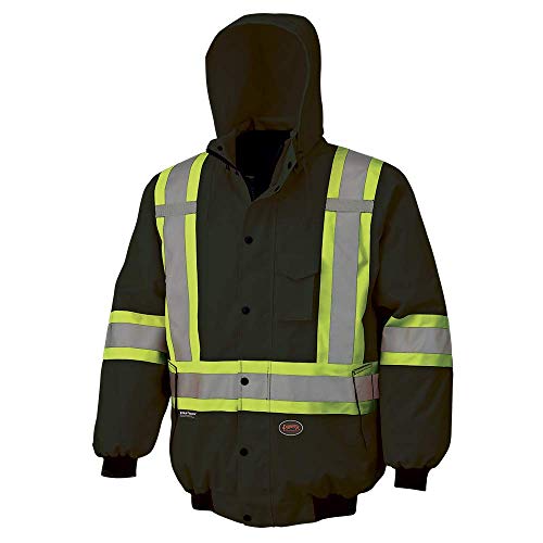 Pioneer V1120370-2XL Winter 6-in-1 Bomber Jacket - 100% Waterproof hi-viz Rainwear, Black, 2XL - Clothing - Proindustrialequipment