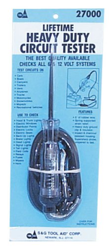 S&G Tool Aid 27000 Heavy Duty 6 or 12 Volt Circuit Tester with 60" Leads