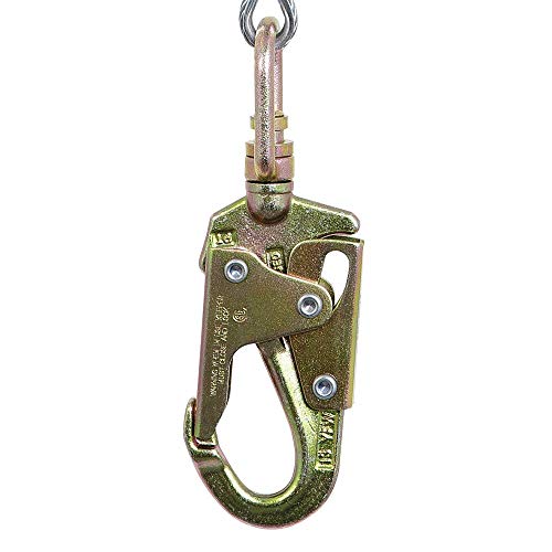 PeakWorks V845533040LE - Snap Hook 40' (12 m) 3/16" (5 mm) Galvanized Steel Cable - Aluminum Housing, Type 2 -Leading Edge Self-Retracting Lifelines (SRL) - Fall Protection - Proindustrialequipment