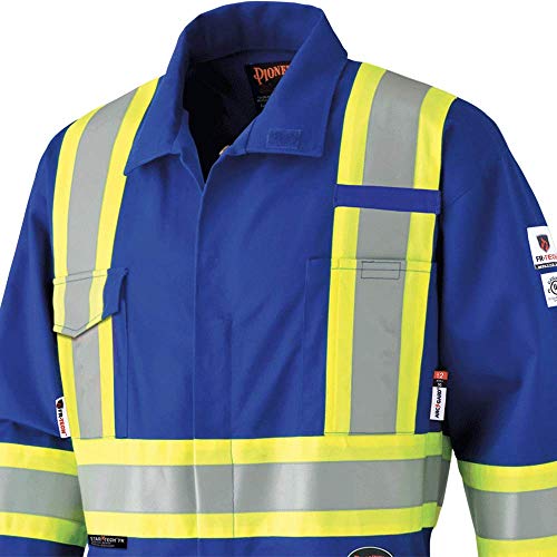 Pioneer CSA UL ARC 2 Lightweight Flame Resistant Work Coverall, Hi Vis Premium Cotton Nylon, Action Back, Royal Blue, 46, V2540310-46 - Clothing - Proindustrialequipment
