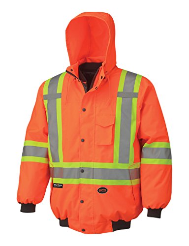 Pioneer V1120350-M Winter 6-in-1 Bomber Jacket - 100% Waterproof hi-viz Rainwear, Orange, M - Clothing - Proindustrialequipment