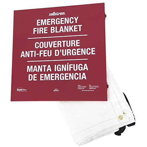 Sellstrom S97457 100% Fibreglass High-Temp Emergency Fire Blanket, Metal Storage Cabinet - Other - Proindustrialequipment