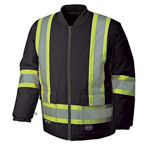 Pioneer V1120370-2XL Winter 6-in-1 Bomber Jacket - 100% Waterproof hi-viz Rainwear, Black, 2XL - Clothing - Proindustrialequipment