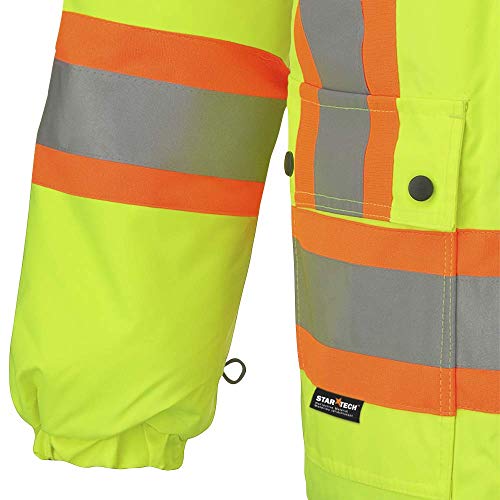 Pioneer V1120161-2XL Winter 6-in-1 Parka Jacket - 100% Waterproof hi-viz Rainwear, Yellow-Green, 2XL - Clothing - Proindustrialequipment