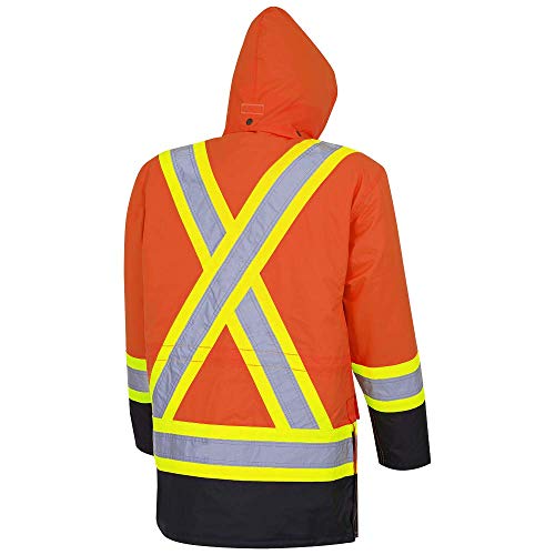 Pioneer V1120151-2XL Winter 6-in-1 Parka Jacket - 100% Waterproof hi-viz Rainwear, Orange, 2XL - Clothing - Proindustrialequipment