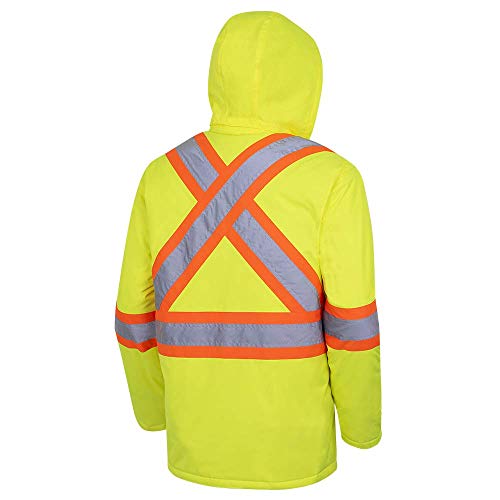 Pioneer Waterproof CSA High-Visibility Winter Safety Parka, 28º C Insulation, Multi-Pockets & Lightweight, Yellow/Green, 2XL, V1150160-2XL - Clothing - Proindustrialequipment
