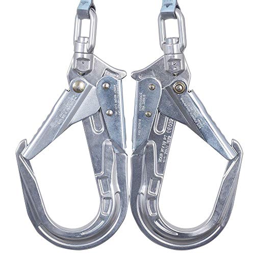 PeakWorks V845526006LE - Twin Leg Form Hook 6' (1.8 m) 1" (25 mm) Webbing - Aluminum Housing, Type 2 -Leading Edge Self-Retracting Lifelines (SRL) - Fall Protection - Proindustrialequipment