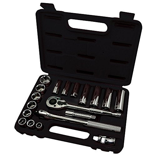 ITC Professional 20-Piece 3/8-inch Drive, Metric Chrome Socket Set, 20124 - Sockets and Tools Set - Proindustrialequipment