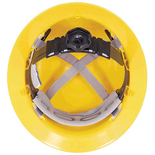 Sellstrom CSA Type 1 Class E Full Brim Hard Hat, 4-Point Suspension With Height Adjustments and Accessory Slots, Yellow, S69210 - Fall Protection - Proindustrialequipment
