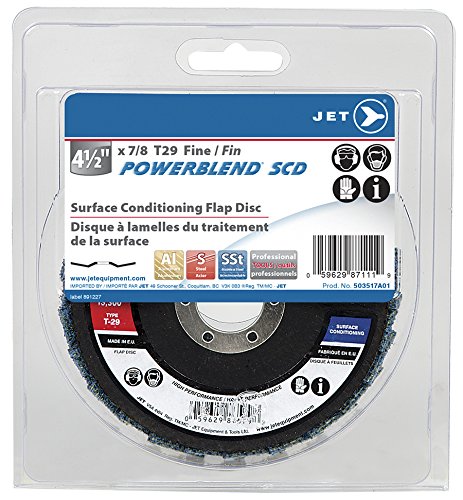 Jet 503517 - A01 4-1/2 X 7/8 Fine Powerblend Scd T29 Surface Conditioning Flap Disc-Clamshell Package - Brushes and Discs - Proindustrialequipment