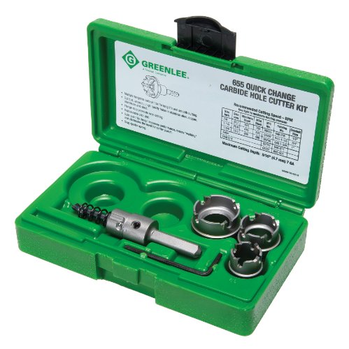 Greenlee 655 Kwik Change Stainless Steel Hole Cutter Kit, 5-Piece - Greenlee - Proindustrialequipment