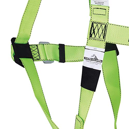 PeakWorks 1 D-Ring Compliance Roofing Series Fall Protection Full Body Safety Harness, Tongue Buckle Leg, CSA & ANSI Certified, Class A - Fall Arrest, V8001200 - Fall Protection - Proindustrialequipment