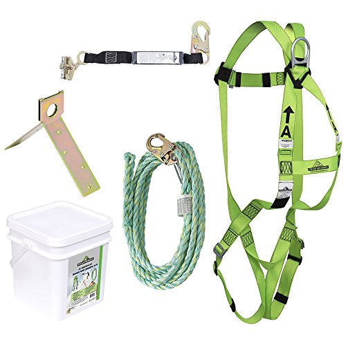 PeakWorks V8257035 - Fall Protection Kit - Single-Use Bracket - 2' (0.6 m) SP Lanyard - Integral ADP Rope Grab - 50' (15.2 m) - Fall Protection - Proindustrialequipment