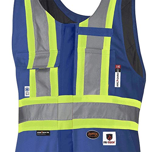 Pioneer ARC 4 FR CSA Insulated Overall Bib Work Pants,7 Pockets, Reflective Stripe, RoyalBlue, M, V2560311-M - Clothing - Proindustrialequipment