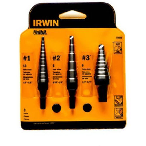 Irwin 10502 Unibit502 Juego de brocas escalonadas, 3 piezas