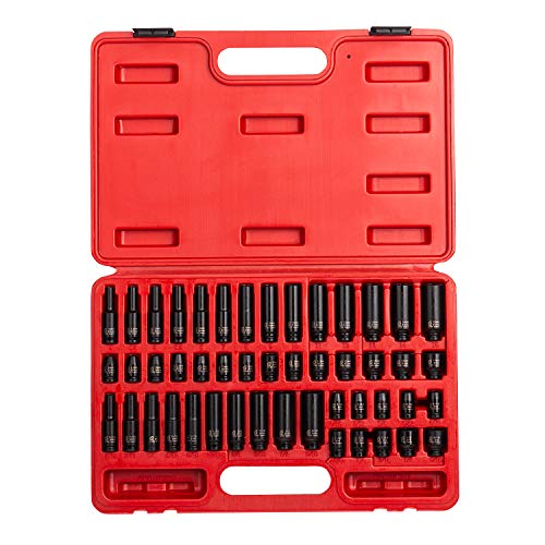 Sunex 1848, 1/4 Inch Drive Master Impact Socket Set, 48-Piece, SAE/Metric, 3/16 Inch - 9/16 Inch, 4mm - 15mm, Standard/Deep, Cr-Mo Alloy Steel, Radius Corner Design, Heavy Duty Storage Case