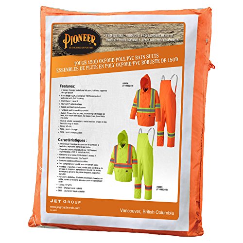Pioneer V1080250-S Heavy-Duty High Visibility Jacket and Pants Combo, Orange, S - Clothing - Proindustrialequipment