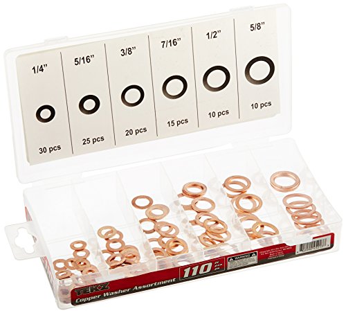 Titan Tools TIT45217 45217 Copper Washer Assortment - 110 Piece