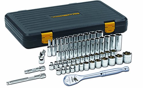 GearWrench 80550P 3/8-Inch Drive SAE/Metric 6 Point Standard and Deep Socket Set, 56-Piece