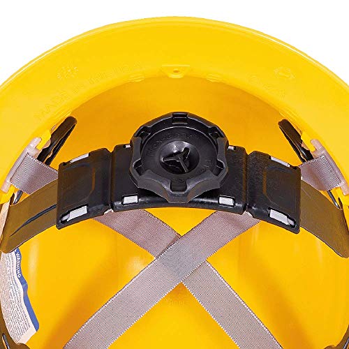 Sellstrom CSA Type 1 Class E Full Brim Hard Hat, 4-Point Suspension With Height Adjustments and Accessory Slots, Yellow, S69210 - Fall Protection - Proindustrialequipment