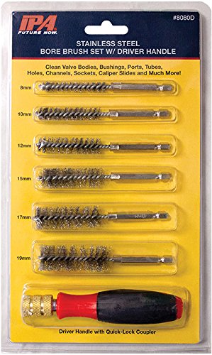 IPA Tools 8080D Stainless Steel Bore Brush Set with Driver Handle