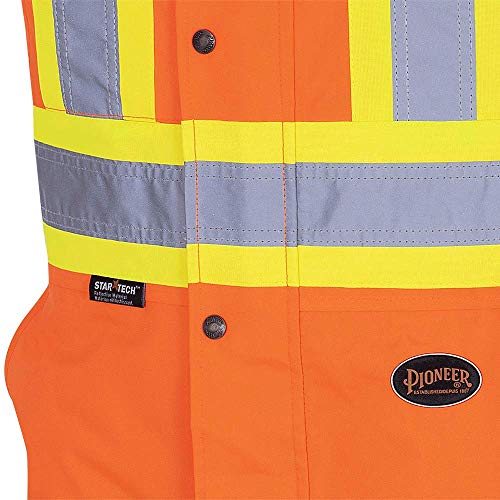 Pioneer V1120651-2XL Insulated Waterproof Work Overall - Easy Boot Access, Hi-Vis Bib Pants, Men, Orange, 2XL - Clothing - Proindustrialequipment
