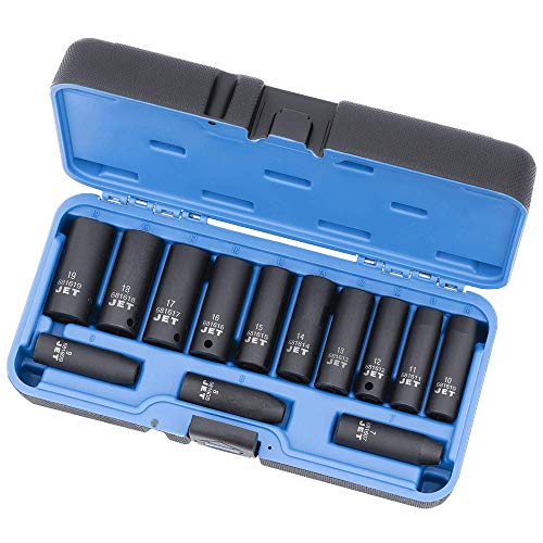 Jet 3/8-inch Drive, 13-Piece Deep Metric Professional Impact Socket Set, 6 Point, 610218 - Sockets and Tools Set - Proindustrialequipment