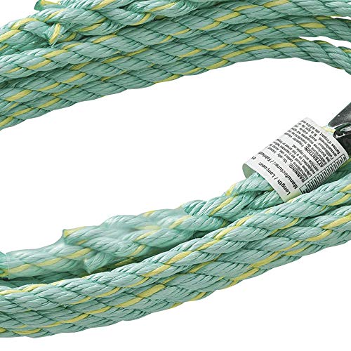 PeakWorks V84014050 - Snap Hook & Back Splice - 50' (15.2 m), 5/8" Polysteel Rope - Fall Protection Vertical Lifeline - Fall Protection - Proindustrialequipment