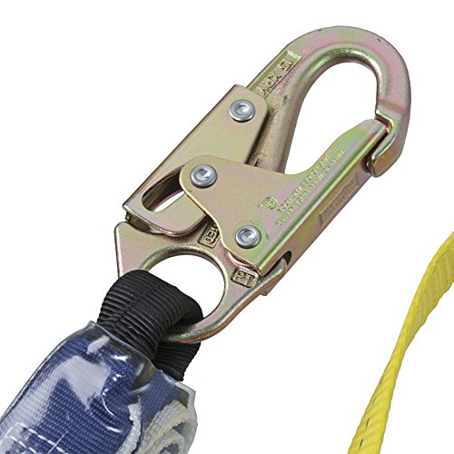 PeakWorks CSA 4' (1.2 m) Shock Pack - Snap & Form Hooks - Single Leg - E6 Shock Absorbing Fall Arrest Lanyard Connector, 1" Webbing, V8104324 - Fall Protection - Proindustrialequipment