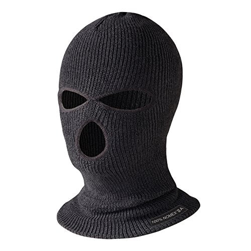 Pioneer V4520470-O/S Nomex® IIIA 3-Hole Balaclava, Flame Resistant Windguard Black, Fit All - Clothing - Proindustrialequipment