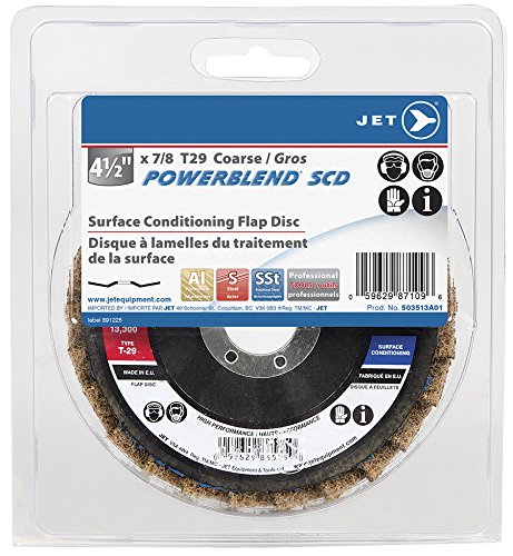 Jet 503513 - A01 4-1/2 X 7/8 Coarse Powerblend Scd T29 Surface Conditioning Flap Disc-Clamshell Package - Brushes and Discs - Proindustrialequipment