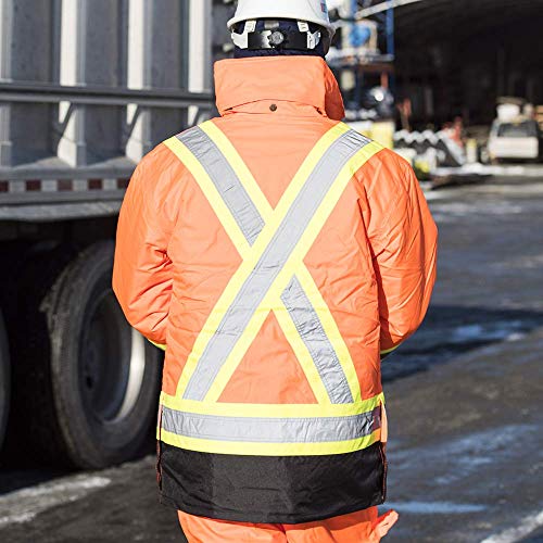 Pioneer V1120151-2XL Winter 6-in-1 Parka Jacket - 100% Waterproof hi-viz Rainwear, Orange, 2XL - Clothing - Proindustrialequipment