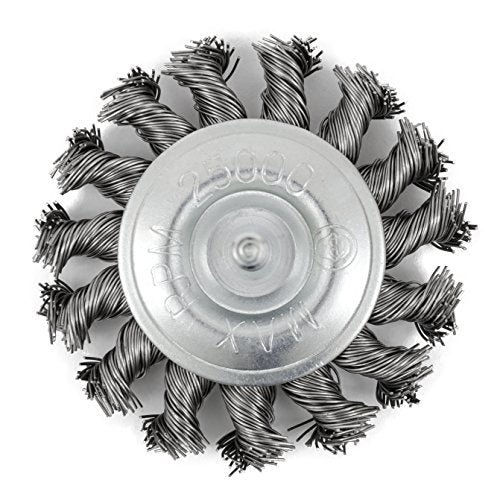 Jet 553792-3 X 1/4" Shaft Mounted Stainless Steel Knot Twisted Radial End Brush - Brushes and Discs - Proindustrialequipment