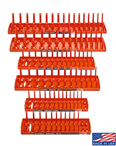 Hansen Global 92002 Socket Tray, 6 Pack, Orange