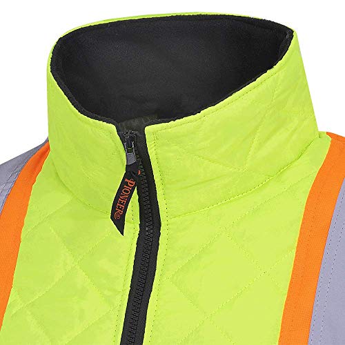 Pioneer V1170160-L High Visibility Quilted Freezer Jacket, Yellow-Green, L - Clothing - Proindustrialequipment