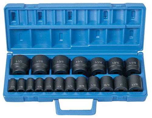 Grey Pneumatic Corp 1319 1/2'' Drive Standard Length Fractional Master Set - 19 Piece