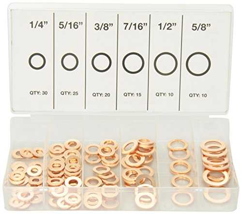 Advanced Tool Design Model ATD-359 Copper Washer Assortment, 110-Piece - Proindustrialequipment