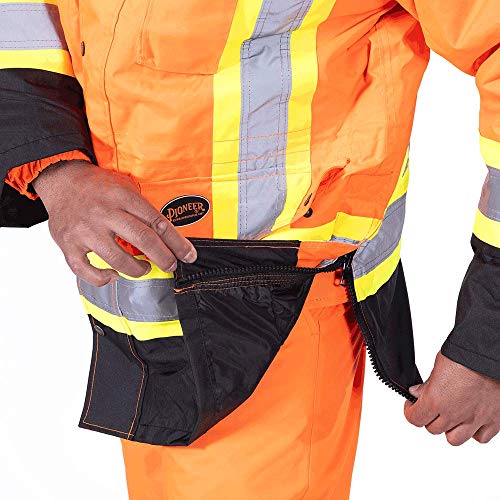 Pioneer V1120151-2XL Winter 6-in-1 Parka Jacket - 100% Waterproof hi-viz Rainwear, Orange, 2XL - Clothing - Proindustrialequipment