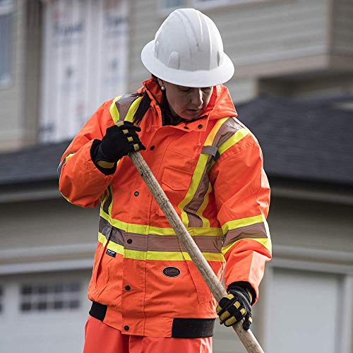 Pioneer V1120350-2XL Winter 6-in-1 Bomber Jacket - 100% Waterproof hi-viz Rainwear, Orange, 2XL - Clothing - Proindustrialequipment